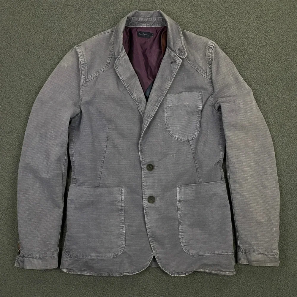 Paul Smith Jeans Jacket Mens Small Blue Grey Half Lined Blazer Sport Coat